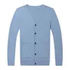 Mélanges de laine pour hommes 5 couleurs Pull de couleur unie pour hommes Cardigan Automne Manteau mince Style classique Pull à tricoter Homme Marque Vêtements 220915