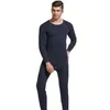 Men's Tracksuits Men Seamless Elastic Warm Velvet Inner Wear Thermals Underwear Pajama Set For Home YAA99