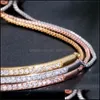 Bangle Originality Bracelet Delicate Microinlay Zircon Crystal Single Row Arc Adjustable Fashion Jewelry Women Chain Bracelets 3 18Zx Dh3Wf