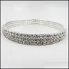 Bracelets de Cheville 1-4Row Bling Cristal Brillant Strass Sexy Stretch Cheville Pour Les Femmes D'été À La Main Aux Pieds Nus Bracelet Chaîne De Mariage De Mariée Dh5Rf