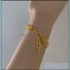 Link Chain Elegant Big Thick Chain Link Bracelets For Women Gold Filled Female Wrist Jewelry 1580 V2 Drop Delivery 2021 Dhseller2010 Dhteq