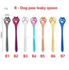 Stainless Steel Coffee Scoops Creative Dog Claw Cat Paw Spoons Hollow Stirring Spoon Tea Dessert Spoons Cute Kitchen Tools LT030