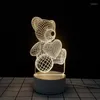 Night Lights 3D Lampa LED Creative Nowość iluzja Dzieci sypialnia Święta Dziecko Prezent Bożego Narodzenia
