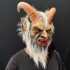 Party Masken Luzifer Cosplay Latex Masken Halloween Kostüm Gruseliger Dämon Teufel Film Cosplay Horrible Horn Maske Erwachsene Party Requisiten 220915