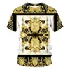 Мужская рубашка последняя рубашка для барокко для мужчин Лето негабаритная футболка 3dlion головы корона Принт с коротки