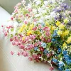 Faux kwiatowa zieleń kolorowy gipsophila sztuczne kwiaty długie stalowe fałszywe kwiaty bukiet dzieci oddychaj jedwabne kwiaty weselne dekoracja domowa j220906