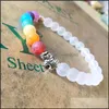 Beaded Strands Natural Stone Beaded Strands Bracelet Turquoise Chakra Colorf Healing Crystals Beads For Jewelry Making Woman Man Yog Dhalx