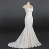 French Wedding Dress Temperament Lace Hand Beading Slim Fishtail European Strap kan anpassas My71308