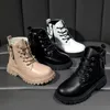 Boots Winter Children Shoes PU Leather Waterproof Martin Kids Snow Brand Girls Boys Rubber Fashion Sneakers 220915