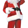 Traje de tema 5pcs Natal Papai Noel vestido de fantasia Ternos adultos roupas de cosplay S-3xl 220915