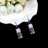 Mignon bouteille d'eau minérale balancent boucles d'oreilles bleu rose couleur plage fête femme bijoux femmes créatif boisson bouteilles goutte boucle d'oreille 3D