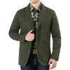 Kurtki męskie Spring Autumn Blazer Jacket Single Bedeed Down Down Kołnierz Slim Fit Ubranie plus rozmiar M4XL Płaszcz Chaquetas Hombre 220915