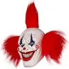 Décoration de fête Halloween Evil Laughing Saw Clown Costume Adulte Masque Creepy Killer Joker avec Cheveux Noirs Cosplay Huanted House Props 220915