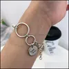 Bracelets de charme 925 Sterling Sier New Vintage Alphab Bunny Cercle Chaîne Personnalité Bracelet Thai Fête D'anniversaire Bijoux Cadeau 839 Z2 Dh2Zs