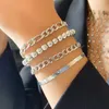 Multicouche Simple Serpent Chaîne Bracelet Dames Boho Mode Creative Or Couleur Métal Perle Bracelets Filles Charme Bijoux