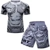 Tute da uomo Tuta sportiva da uomo Tuta da corsa Set MMA Pantaloncini da boxe Rashguard Allenamento Abbigliamento da palestra Abbigliamento sportivo Allenamento Fitness Tuta 220914