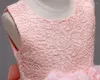 Girl Dresses Summer Lace Flower Dress Bow Elegant Appliques Sequined Christmas Ball Gowns First Communion For Girls