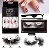 20mm Halloween 3D Mink Eyelash False Nail tips Set Fluffy Mink Lashes Extension Dramatic Volume Thick Eyelashes DIY Makeup