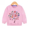 Shirts 2022 Long-Sleeved T-Shirt Magic Butterfly Tree Graphic Costume Children 2-7 Years Old Basic Tops Girl Bottoming Shirt 1piece/Set