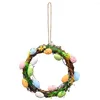 Fleurs décoratives ameublement de pâques décoré oeuf canne cercle pendentif fenêtre porte suspendu guirlande Simulation