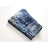 Men's Jeans Mens Retro Distressed Denim Pants Ripped Tie-dyed Slimming Hole Patched Casual