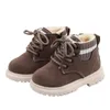 Boots Children Winter enkel Kinderen Baby Zoete Bont Boot Boot Boot Girls Leer Warm schoenen Korte sneeuw D529 220915