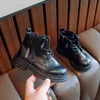 Boots Children tornozelo crianças microfibra couro outono esportes esportes meninos sapatos infantis escolar preto khaki 220915