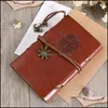 Notepads Retro Vintage Leather Er Pirate Diary Notebook Blank Design Paper Replaceable Traveler Flyer Notepad Drop Delivery 2021 Offi Dhv5M