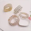 Charm Bracelets Elegant Imitation Pearl Bracelets Bangles For Women Mti Layered Crystal Bracelet Wrist Band Party Wedding Vintage Jew Dhu9E