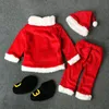 Kledingsets 4 stks kerstkleding Set Baby Boy Girl Long Sleeve Santa Claus Tops Broek Hoedschoenen Pak Childrens 220915