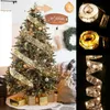 Juldekorationer Ribbon Fairy Light Decoration Tree Ornaments for Home Bows String Lights Navidad Natal Year 2023 220914