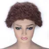 33# 13x4 Lace Front Wigs 6 inch Pre Plucked Peruvian Afro Kinky Curly Human Hair Wig 130% Density