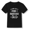 القمصان التي تمت ترقيتها إلى أخت كبيرة/شقيق 2022 أطفال Tshirt صيف الأطفال الأكمام قصيرة Tirt Tops Girls Boys T-Shirt Cloths