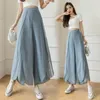 Women's Pants Women 2022 Summer Fashion Pleated Chiffon Trousers Female High Waist Loose Casual Ladies Wide Leg Mujer H27