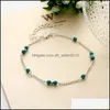 Anklets Unique Turquoise Beads Anklet Souvenir Ankle Bracelet Sier Beach Foot Chain Jewelry Fast New Selling 528 T2 Drop Delivery 2021 Dhllb