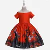 Girl Dresses Girls Halloween Witch Tutu Costume Kids Party Clothing Princess Dress Children Pumpkin Printed