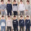 Survêtements pour hommes 2022 Summe Cartoon Pyjamas Set Vêtements Printemps Automne Manches longues Coton Vêtements de nuit Casual Home Wear Mâle Plus Taille