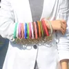DHL 18 Colors Favor Silicone Keychain Bangle Keychain Bracelets Keyring O Shaped Wristlet Bracelet Circle Charm Key Ring Holder Wristbands GG0331