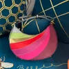حقائب المساء مصمم رجعية كريسنت كيس أسفل المعادن متعددة الألوان نصف القمر حقيبة الفاخرة بوتشيت