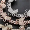 Неклеты Роуз Sier Color CZ Cz Chain Chain Anklet Fashion Women Bling Iced Out Link Pink Butterfly Jewelry 1027 Drop Delivery 2021 DHS DHPIK