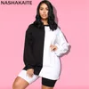 Matching NASHAKAITE 2pc TopShorts Family Look Mother Daughter Summer Black White Contrast Clothes Mommy And Me Outfits 220914