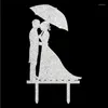 Festive Supplies Acrylic Mr Mrs Bride Groom Wedding Cake Flag Toppers Black White Gold Silver For Engagement Party Baking Decor