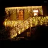 Strings Christmas Garland LED Gardin Icicle String Light 220V 5M 96LEDS inomhus Drop Party Garden Stage Outdoor Decorative