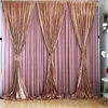 Party Decoration 3MH x 3MW Blush Pink Curtain Champagne Gold Sequin Drape Wedding Backdrop