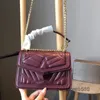 حقائب مسائية من Crosssbody حقيبة بسلسلة ذهبية عالية الجودة حقيبة يد جلدية حقيقية للسيدات حقائب كتف رفرف للنساء حزمة ظهر بخطوط متعددة Co