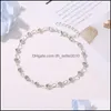 Anklets Simplicity Anklet Transparent Temperament Jewelry Circar Flash New Crystal Fashion Woman Ankles Bracelet Beach Foot Ornament Dhux1