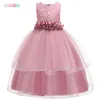 Girl Dresses 2022 Long Dress per bambini in Europa e negli Stati Uniti ricamato alla principessa in Big Child Qidypong Evening