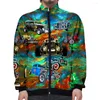 Herenjassen lange mouw jas Hawaiiaanse stijl patroon lagen sweatshirts man vrouwen lopen sport herfst winter zipper Jaqueta masculina