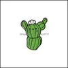 دبابيس دبابيس Cat Cactus المينا بروش الدبوس إكسسوارات المجوهرات عتيقة دبابيس دبابيس هدية 1460 e3 تسليم 2021 Dhsel dhfru