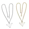 Designer de jóias moda colares preto branco triângulo pingentes aço inoxidável 18k banhado a ouro para mulheres menina homens valentine0394373123